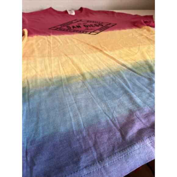 Ocean Beach San Diego Med T Shirt Rainbow Tie Dye Snowcone West Coast Clean! EUC - Picture 3 of 7